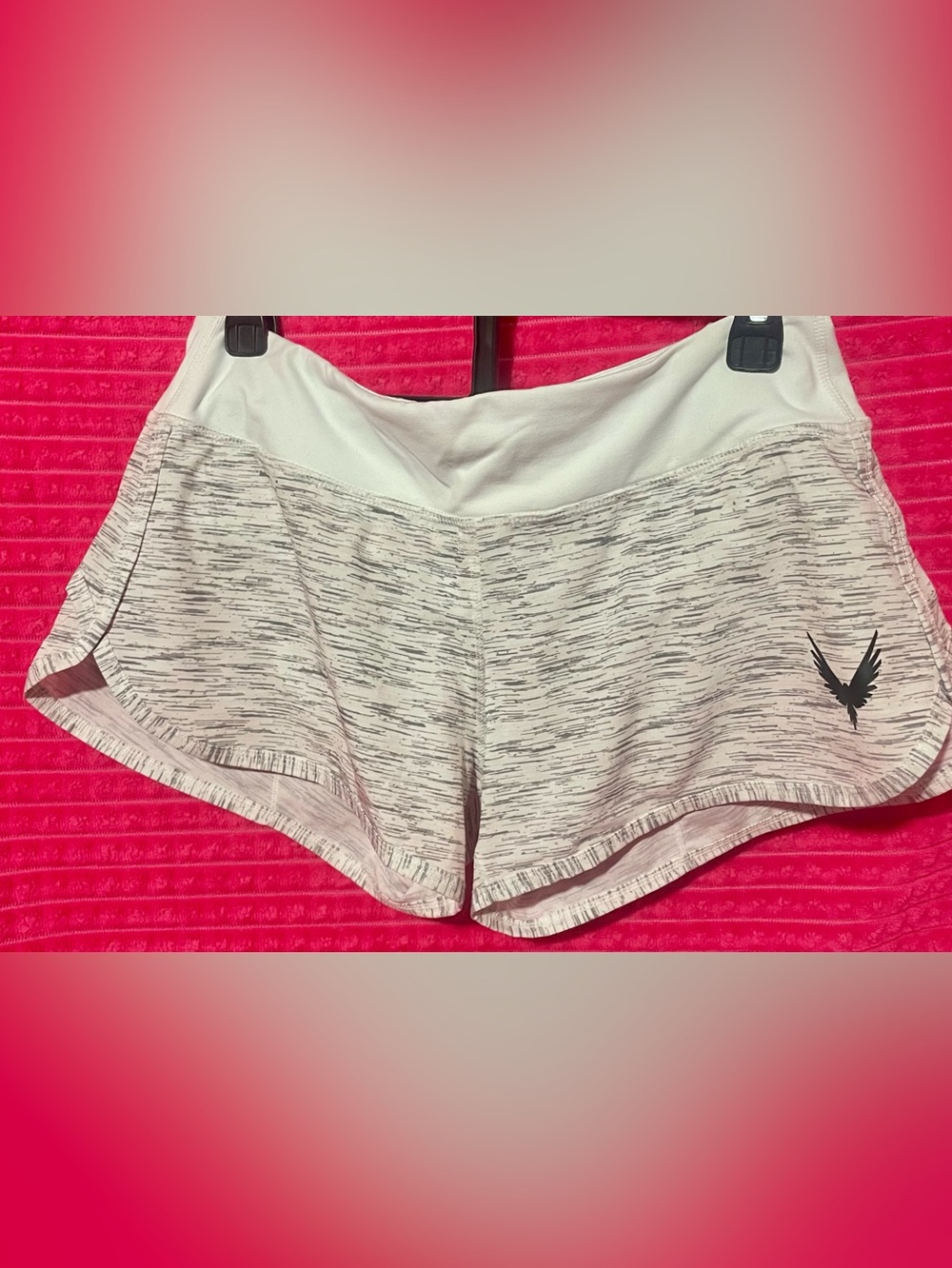 Women’s Heather Light Gray Dri-Fit Athletic Shorts with Black Accent